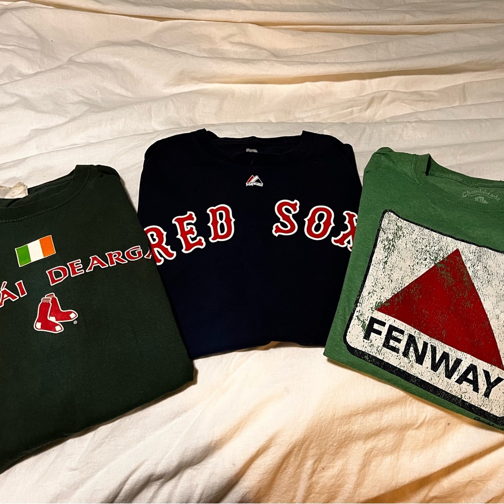 3 Boston Red Sox short sleeve t-shirts, GUC, sz XL